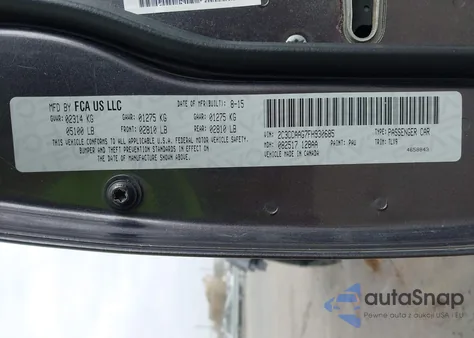 2015 Chrysler 300 Limited from USA, damaged, VIN 2C3CCAAG7FH930685